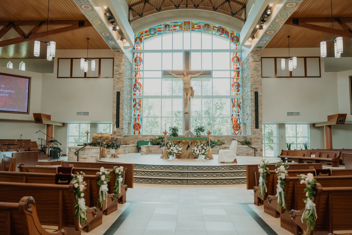 Grace & Kyree wedding photo 2 at St Mark the Evangelist Catholic Church, Cross Creek Boulevard, Tampa Florida 33647