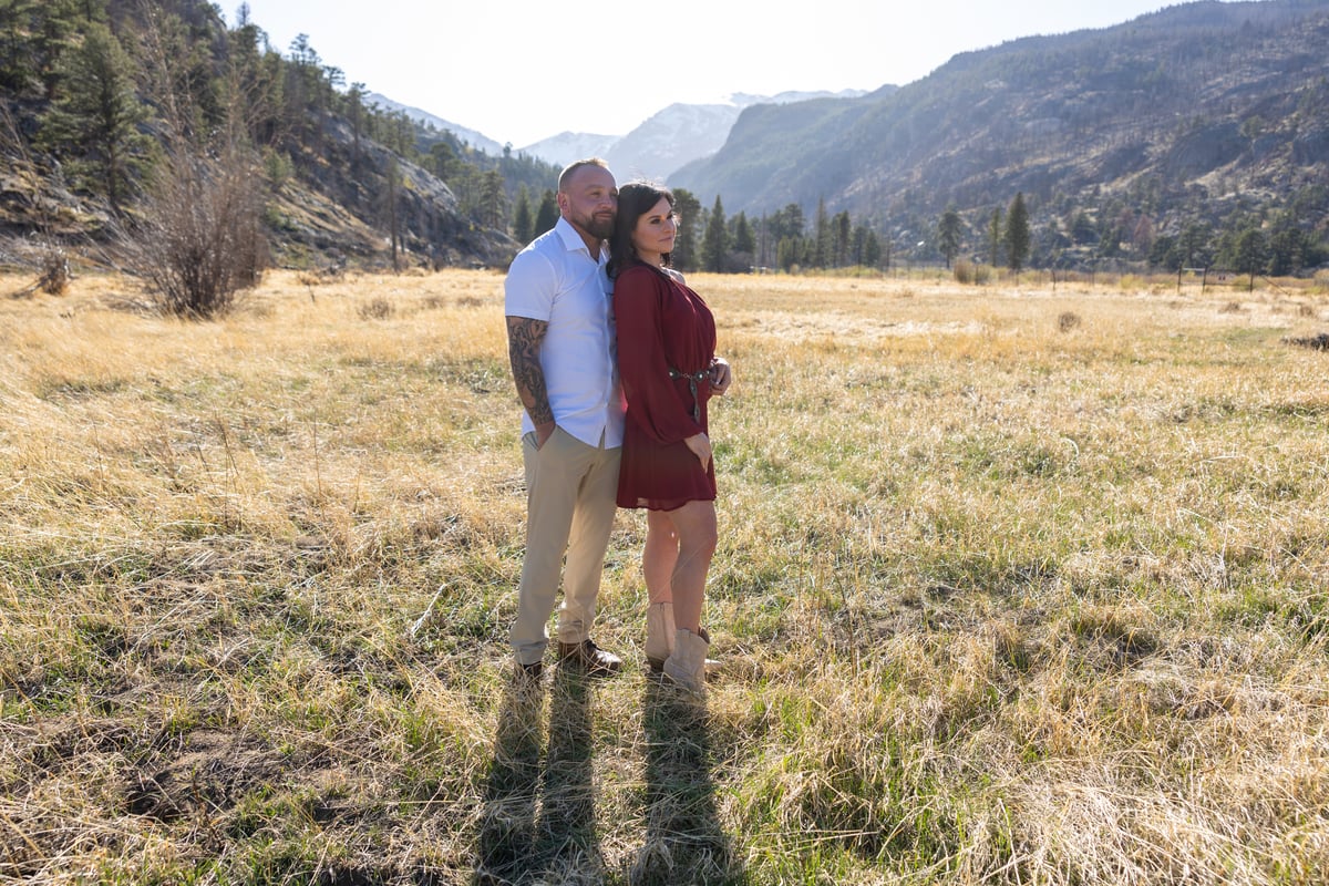 Jessica & Mark engagement photo 4 at Cub Lake, Rocky Mountain National Park