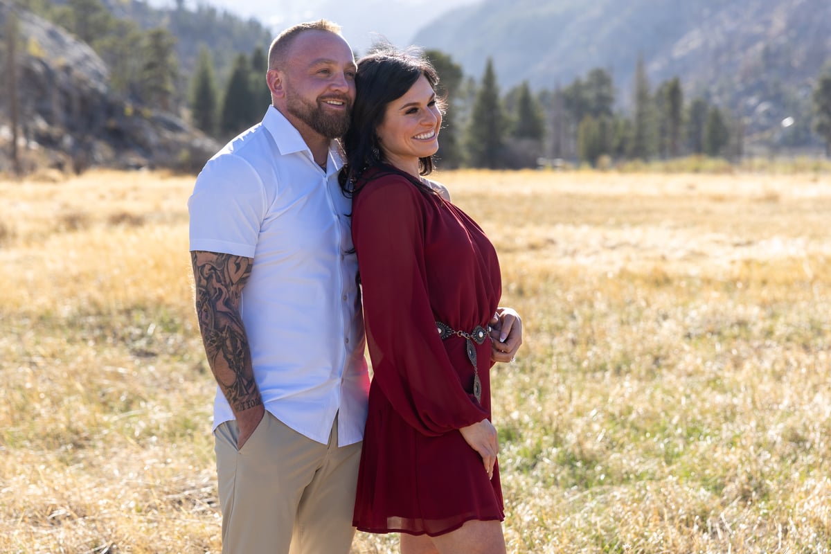 Jessica & Mark engagement photo 5 at Cub Lake, Rocky Mountain National Park