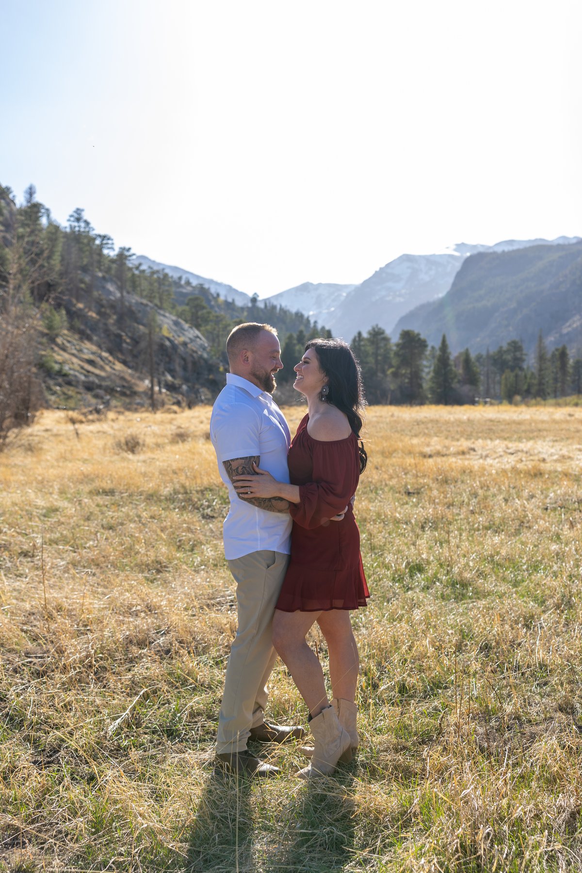 Jessica & Mark engagement photo 6 at Cub Lake, Rocky Mountain National Park