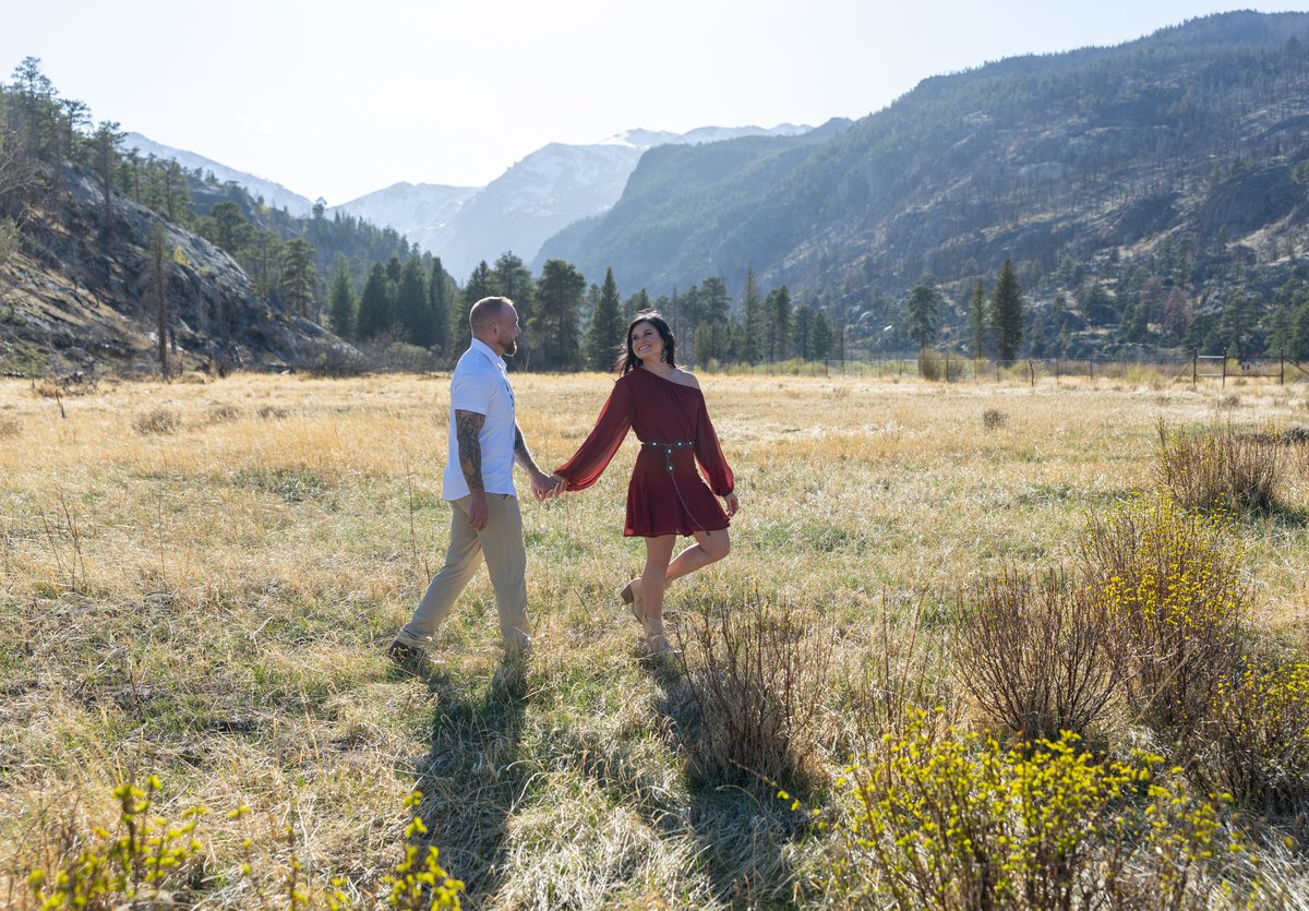 Jessica & Mark engagement photo 10 at Cub Lake, Rocky Mountain National Park