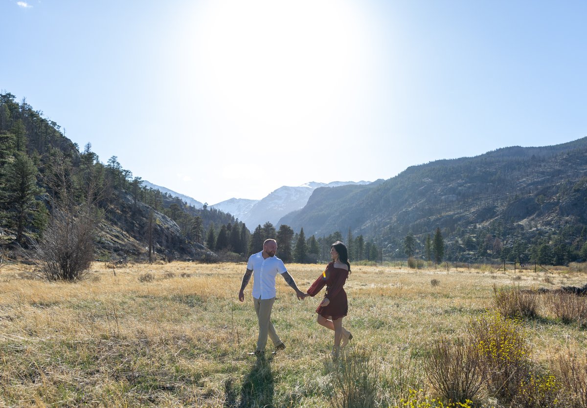 Jessica & Mark engagement photo 12 at Cub Lake, Rocky Mountain National Park