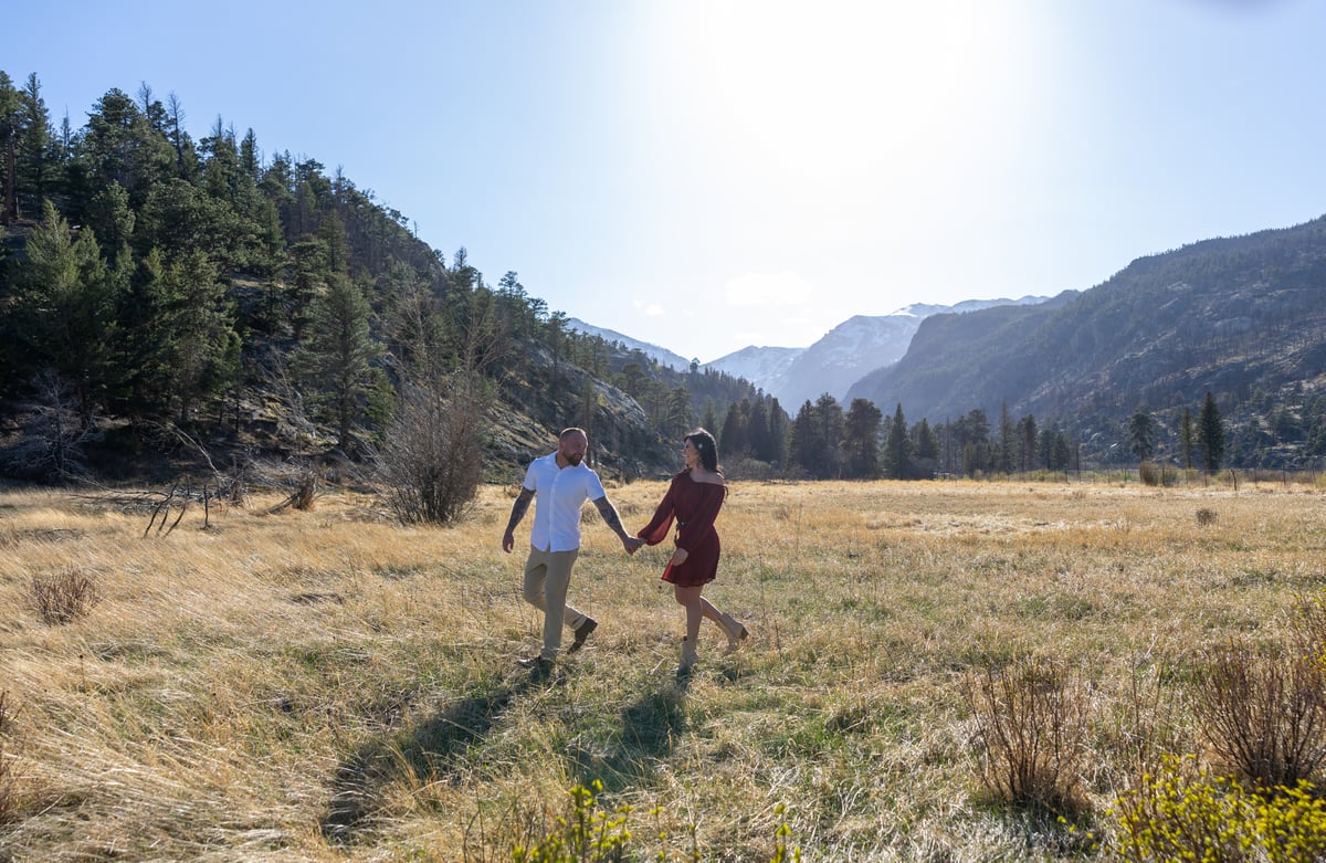 Jessica & Mark engagement photo 13 at Cub Lake, Rocky Mountain National Park