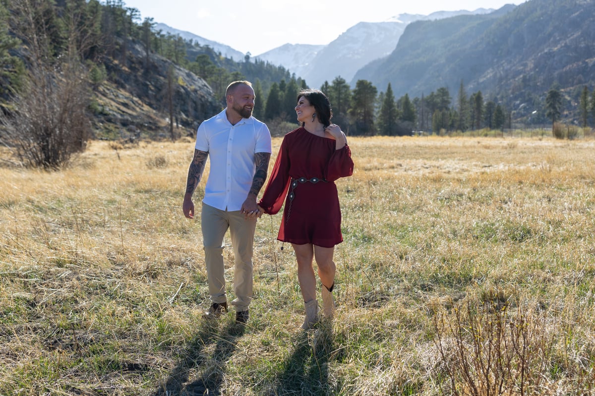 Jessica & Mark engagement photo 14 at Cub Lake, Rocky Mountain National Park