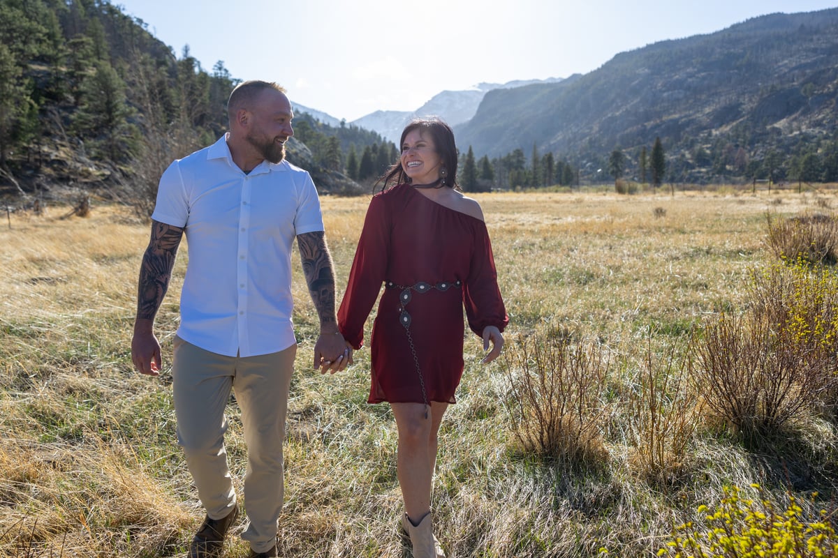 Jessica & Mark engagement photo 17 at Cub Lake, Rocky Mountain National Park