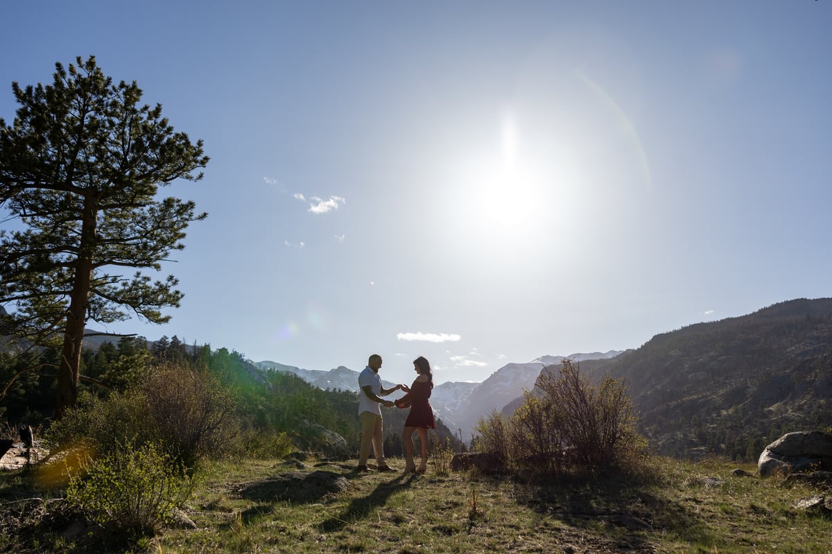 Jessica & Mark engagement photo 19 at Cub Lake, Rocky Mountain National Park