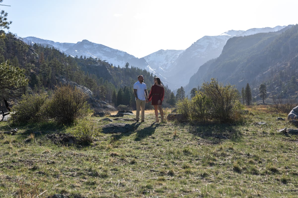Jessica & Mark engagement photo 22 at Cub Lake, Rocky Mountain National Park