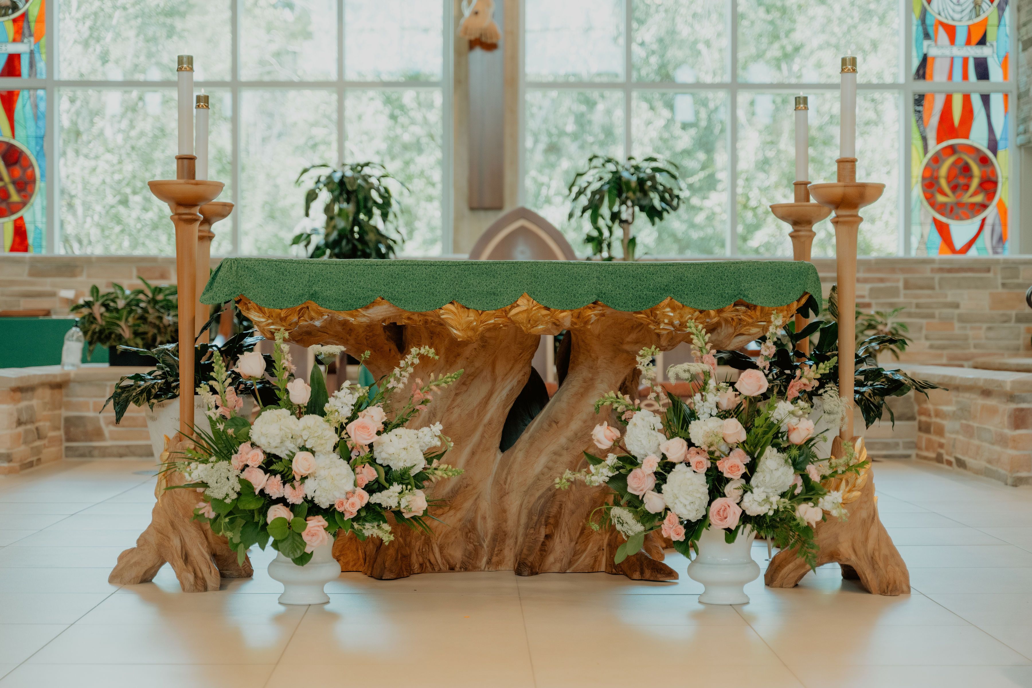 Grace & Kyree real wedding photo at St Mark the Evangelist Catholic Church, Cross Creek Boulevard, Tampa Florida 33647