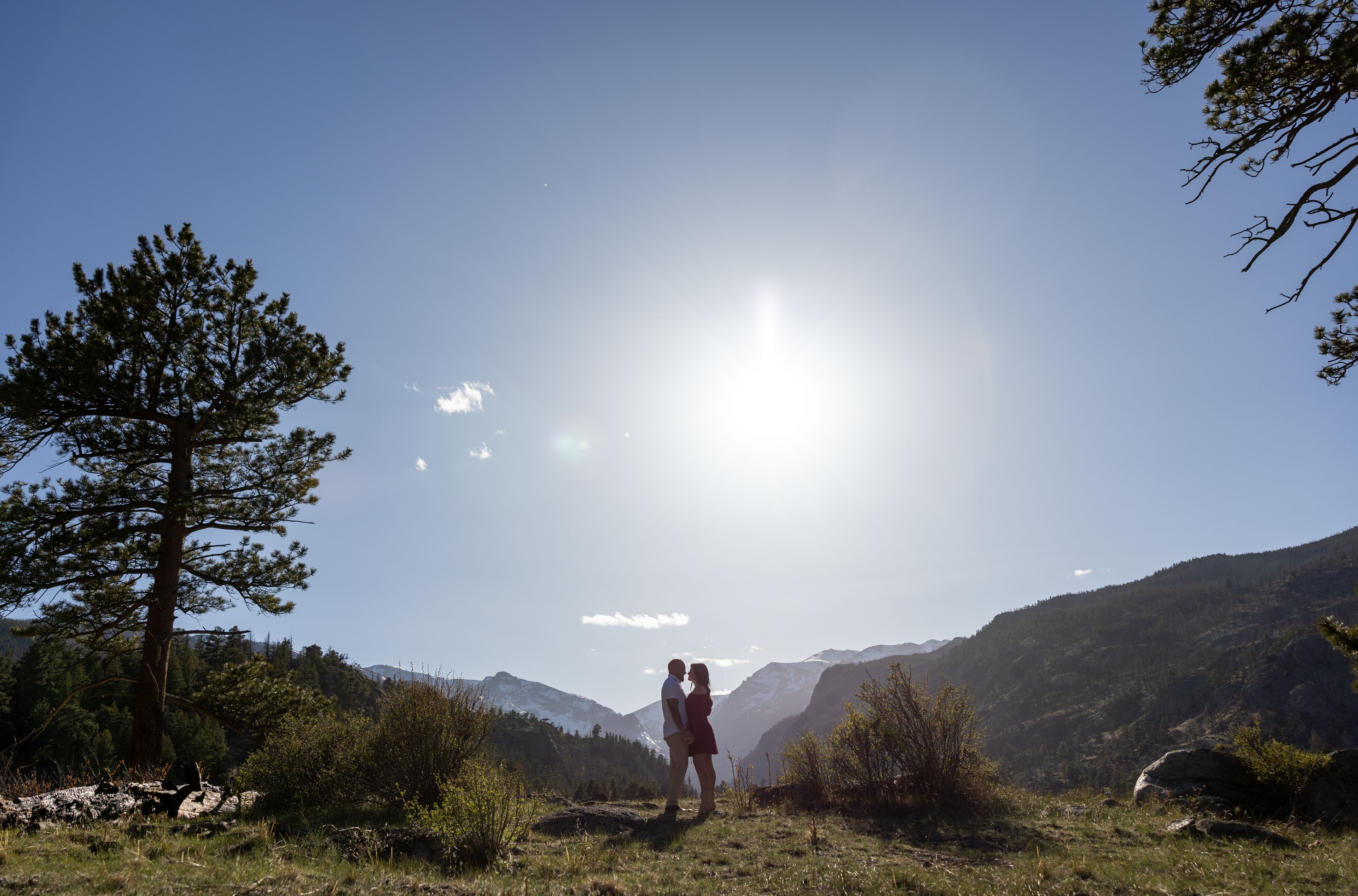 Jessica Mancini (engagement) real wedding photo at Cub Lake, Rocky Mountain National Park